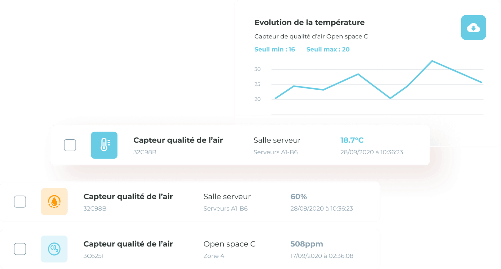 Capteur de qualité de l’air avec écran